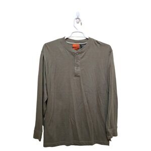 Jeep Long Sleeve Teflon HT Henley Shirt In Olive Green Sz L